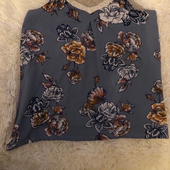 Maurice’s Floral/ Blue Tank Top Shirt - Picture 2 of 5